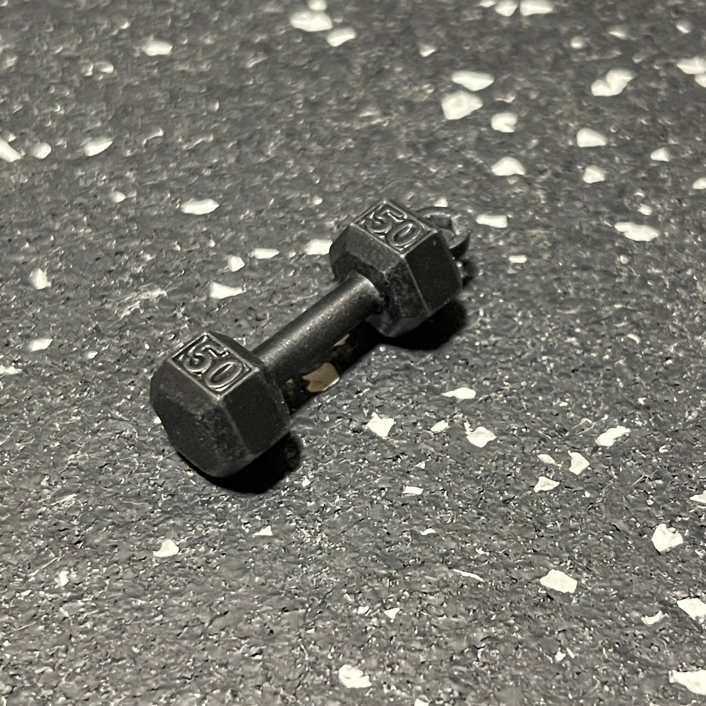 Pair of Black Dumbbells Keychain (qty. 2)