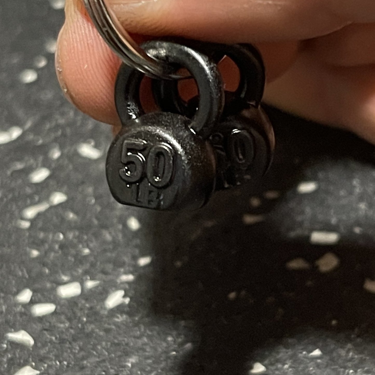 Pair of Black Kettlebells Keychain (qty. 2)
