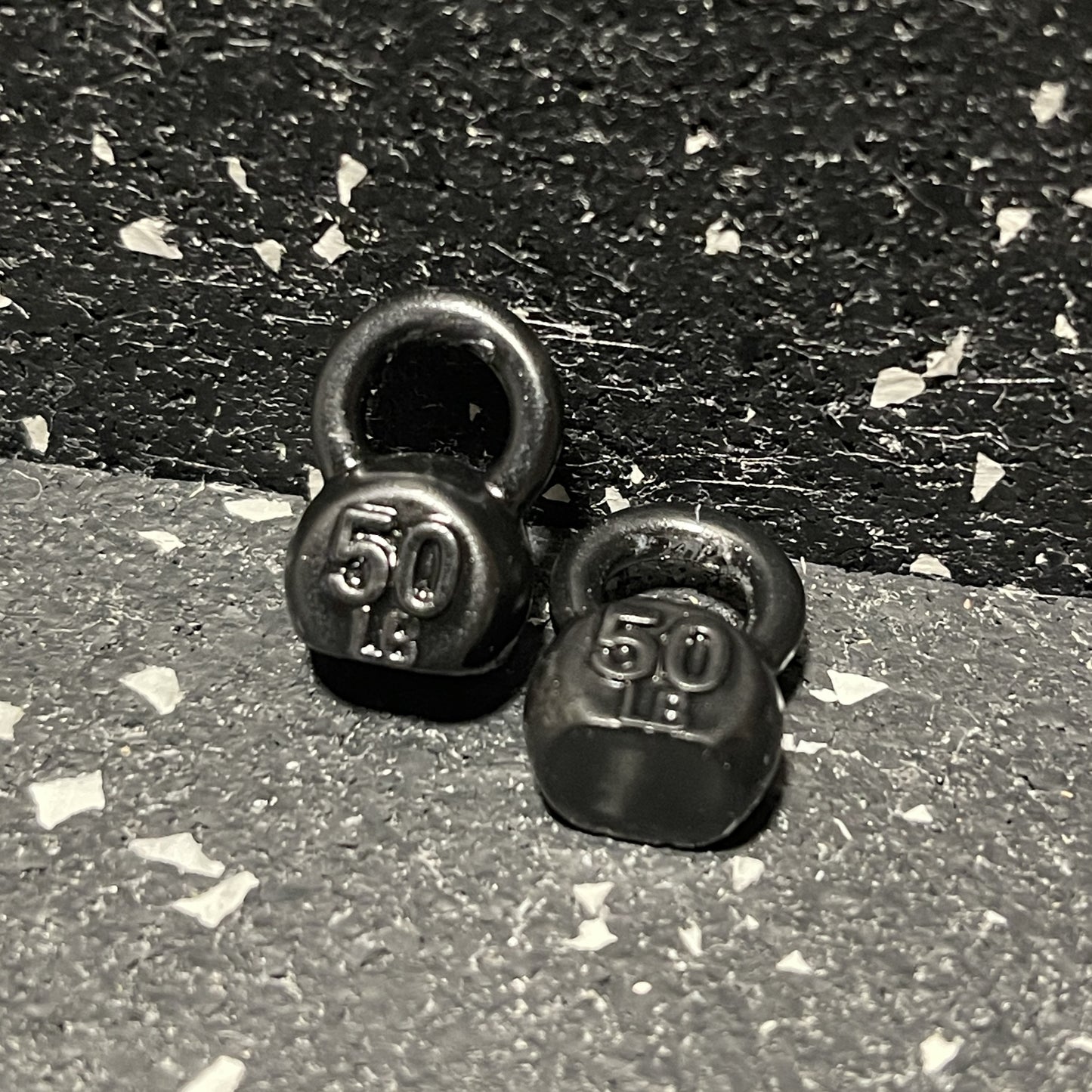 Pair of Black Kettlebells Keychain (qty. 2)